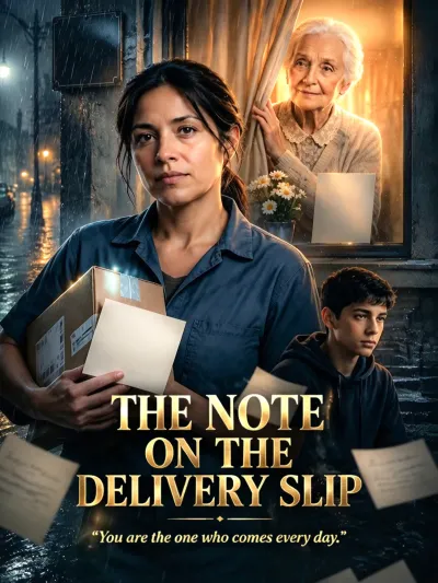 The note on the delivery slip poster