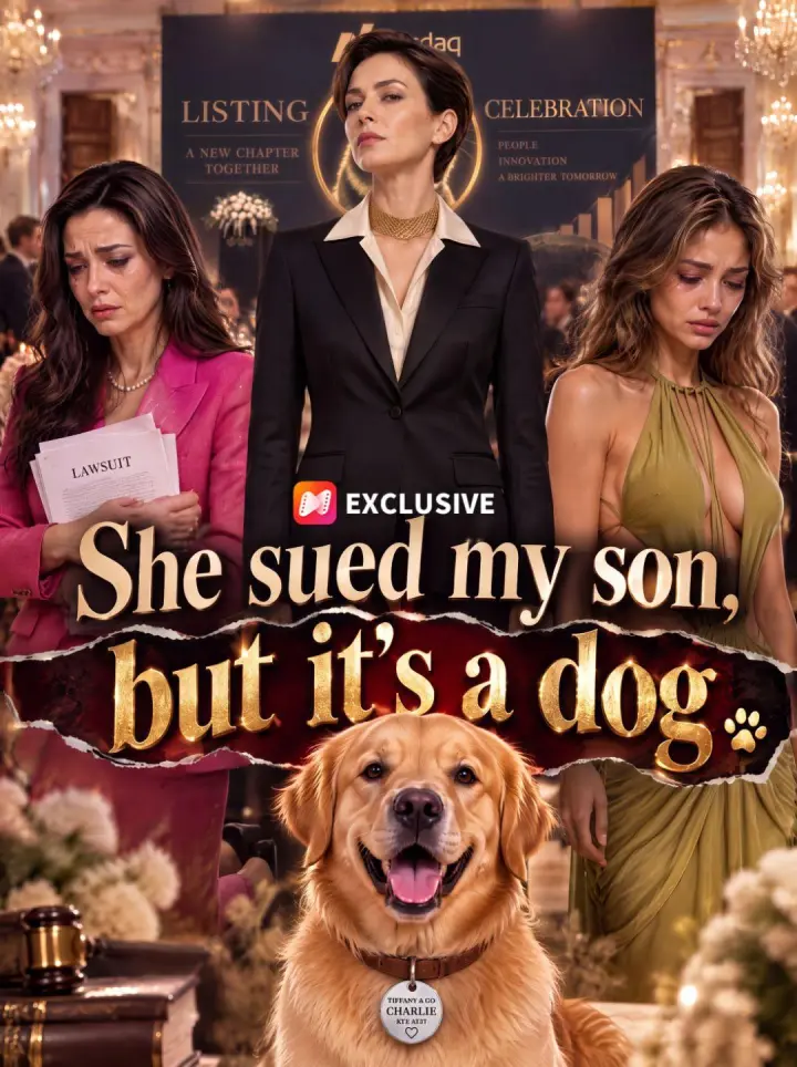 She sued my son, but it's a dog poster
