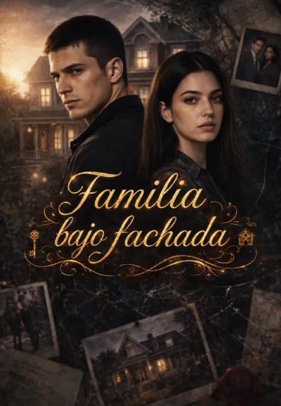 Familia bajo fachada poster