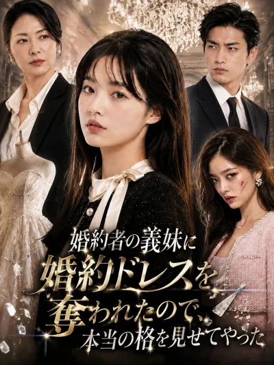 婚約者の義妹に婚約ドレスを奪われたので、本当の格を見せてやった poster
