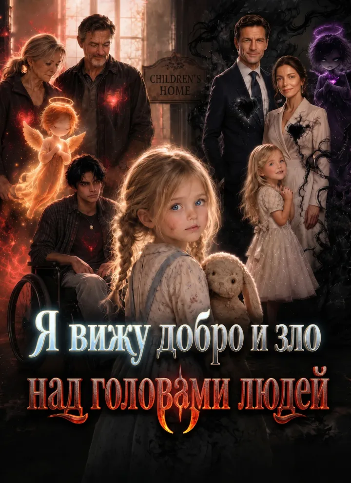 Я вижу добро и зло над головами людей poster