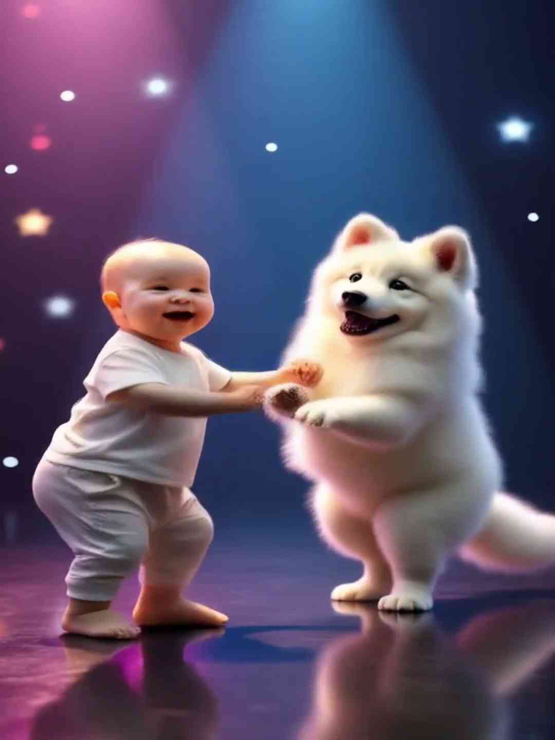 Baby dancer and her dog