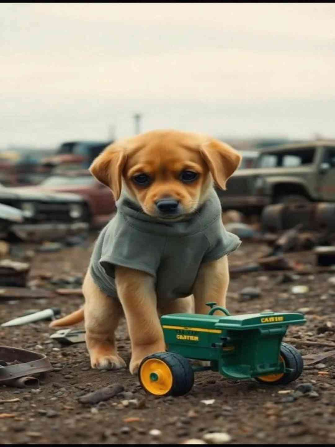 A sad poor puppy get laughed by his rich friends ai story