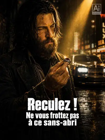 Reculez ! Ne vous frottez pas à ce sans-abri poster