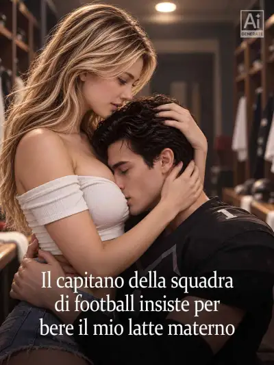 Il capitano della squadra di football insiste per bere il mio latte materno poster