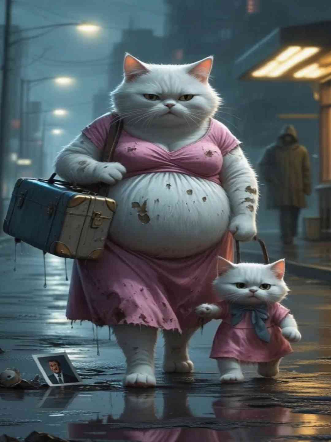 homeless fat cat sad love story 🥺🥹