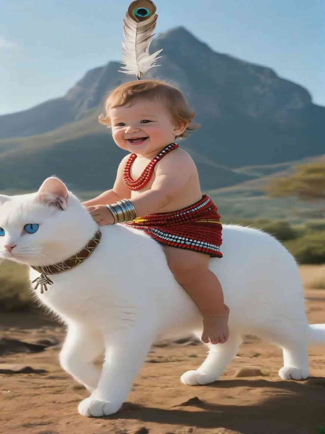 Cute cat and baby ai.