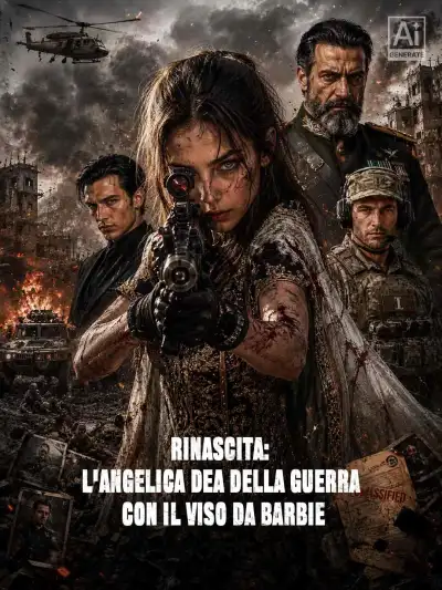 Rinascita: l'angelica dea della guerra con il viso da Barbie poster